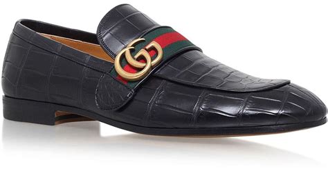 gucci slippers for mens revolt crocodile|Gucci loafers for men.